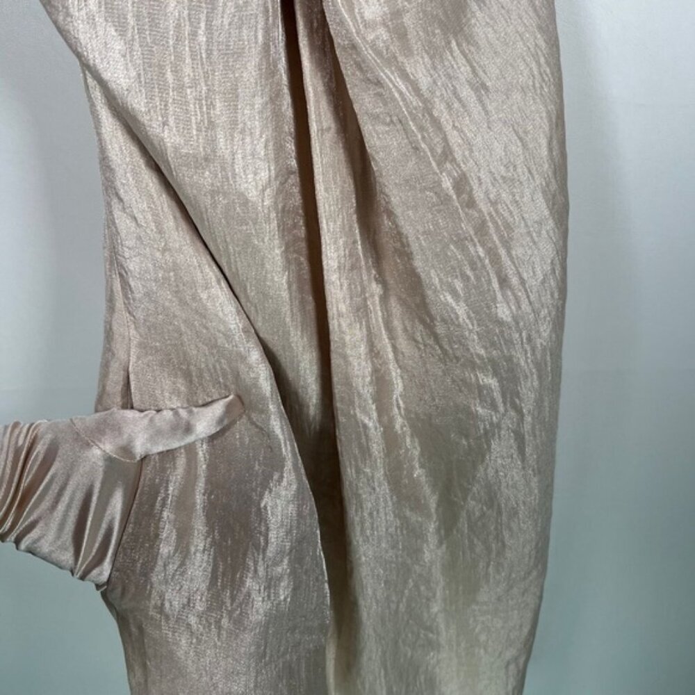NWT ALEXIA ADMOR NEW YORK USA Made 🇺🇸‎ Champagne Bow Halter Neck Mini Dress S - Picture 13 of 16